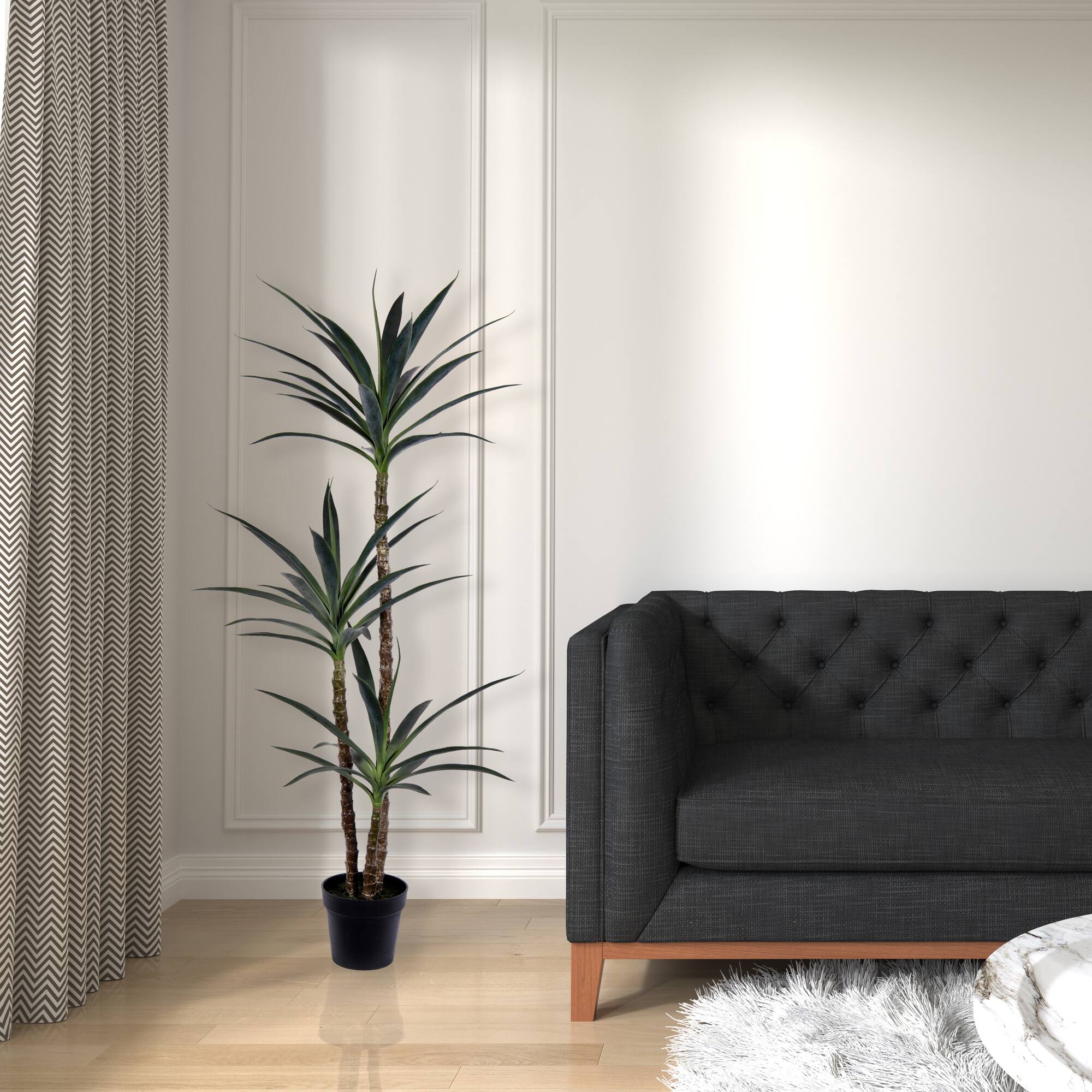 5ft. Potted Artificial Green Yucca Tree